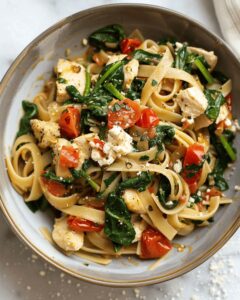 Chicken Feta Spinach Pasta Recipe