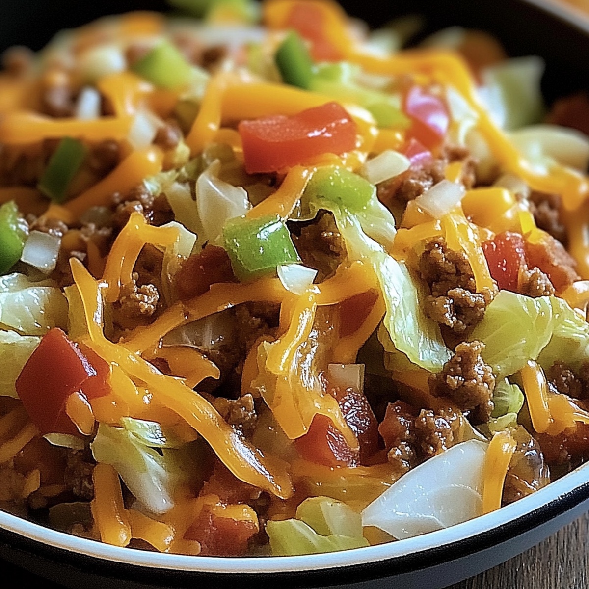 Hearty Ground Beef Taco Cabbage Skillet Recipe