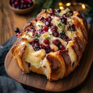 Rustic Cranberry Brie Sourdough Pull-Apart Bread Recipe
