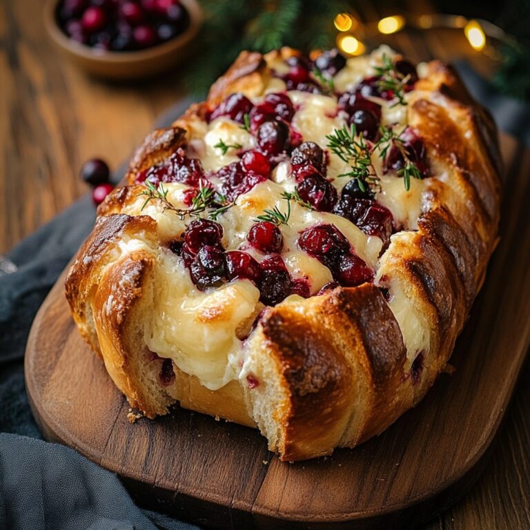 Rustic Cranberry Brie Sourdough Pull-Apart Bread Recipe