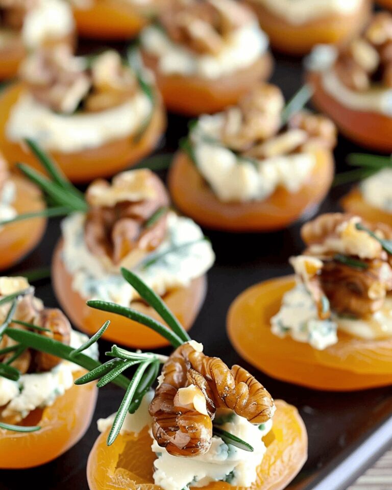 Dried Apricot and Blue Cheese Canaps with Walnuts Recipe