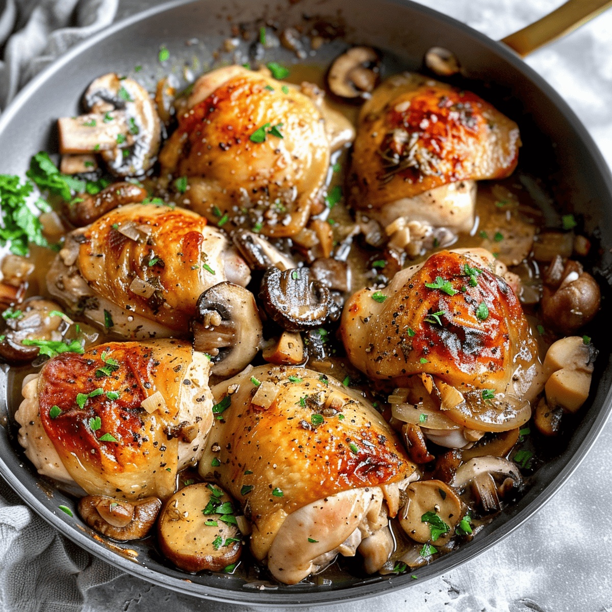 Garlic Mushroom Chicken Thighs Recipe