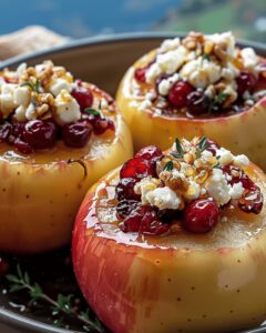 Rustic Baked Apples with Feta and Cranberries Recipe