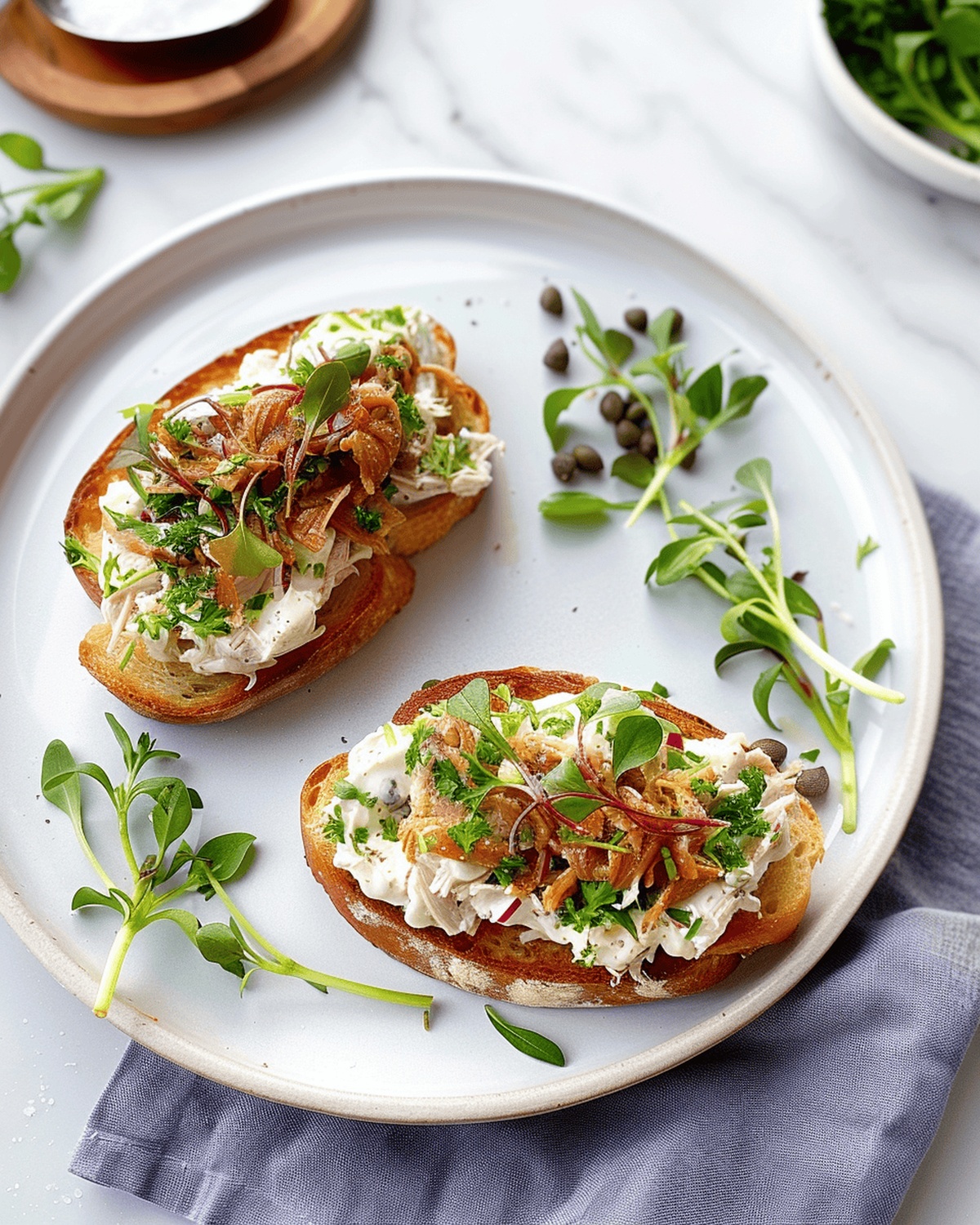 Chicken Salad Tartine Toasts Recipe