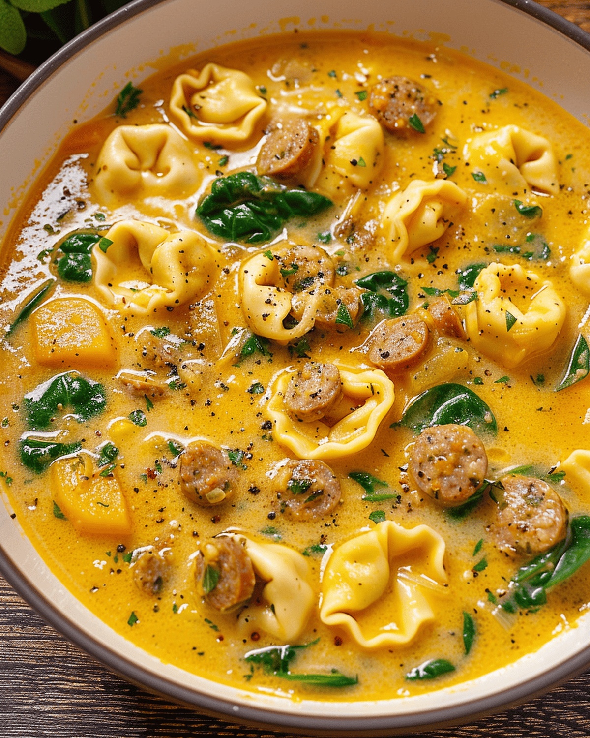 Hearty Butternut Sausage Tortellini Soup Recipe