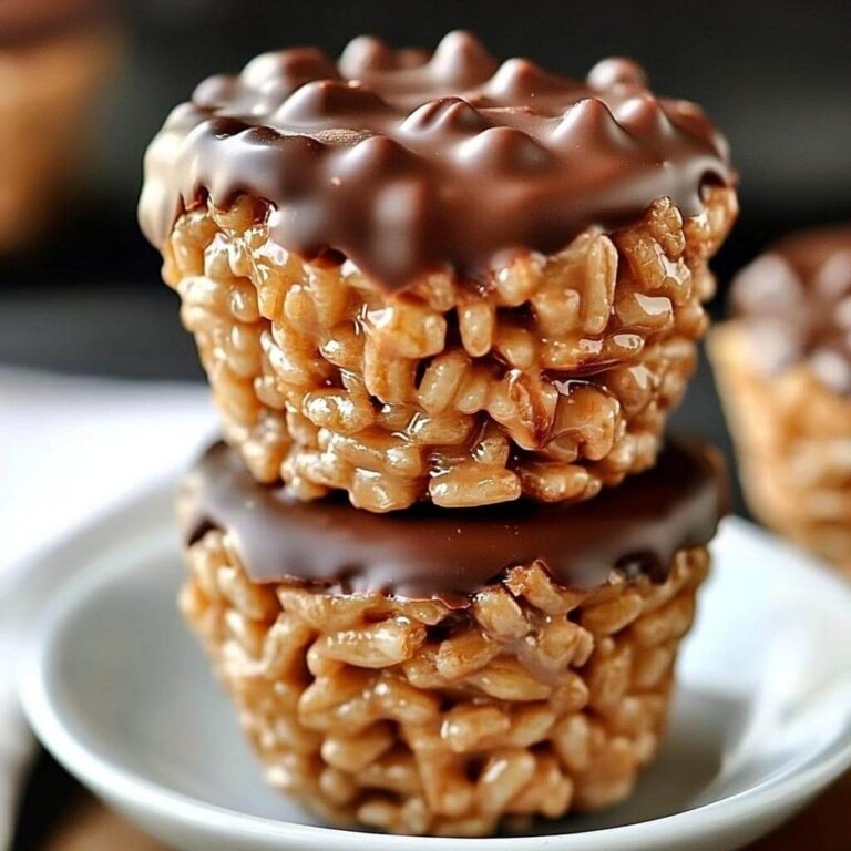 Gooey Chocolate Peanut Butter Rice Krispie Cups Recipe