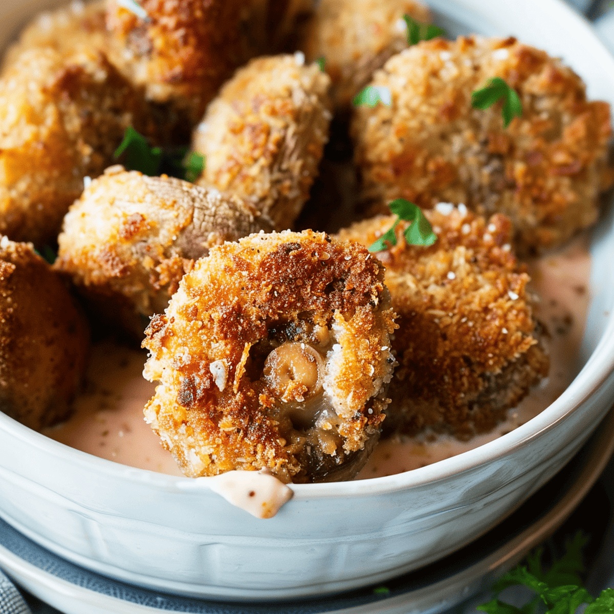 Crispy Herbed Breaded Mushrooms Recipe