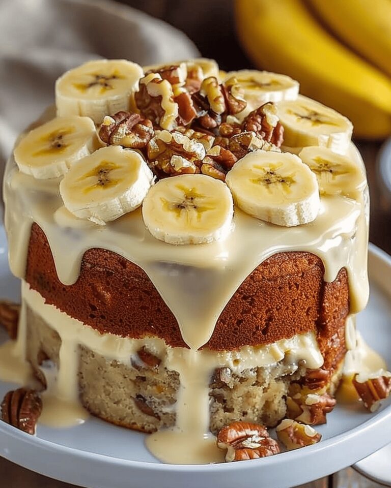 Velvety Banana Walnut Cake Recipe