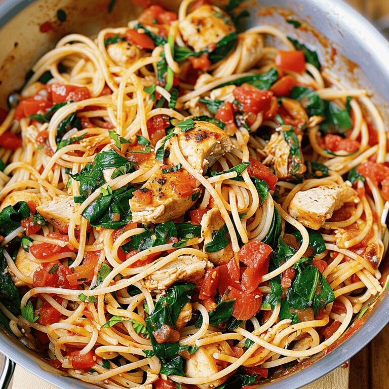 Tomato Spinach Chicken Spaghetti Recipe
