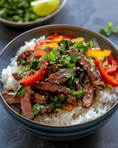 Spicy Beef and Bell Pepper Stir-Fry Bowl Recipe