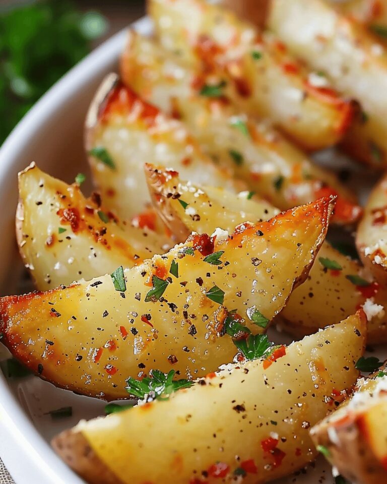 Savory Garlic Parmesan Potato Wedges Recipe