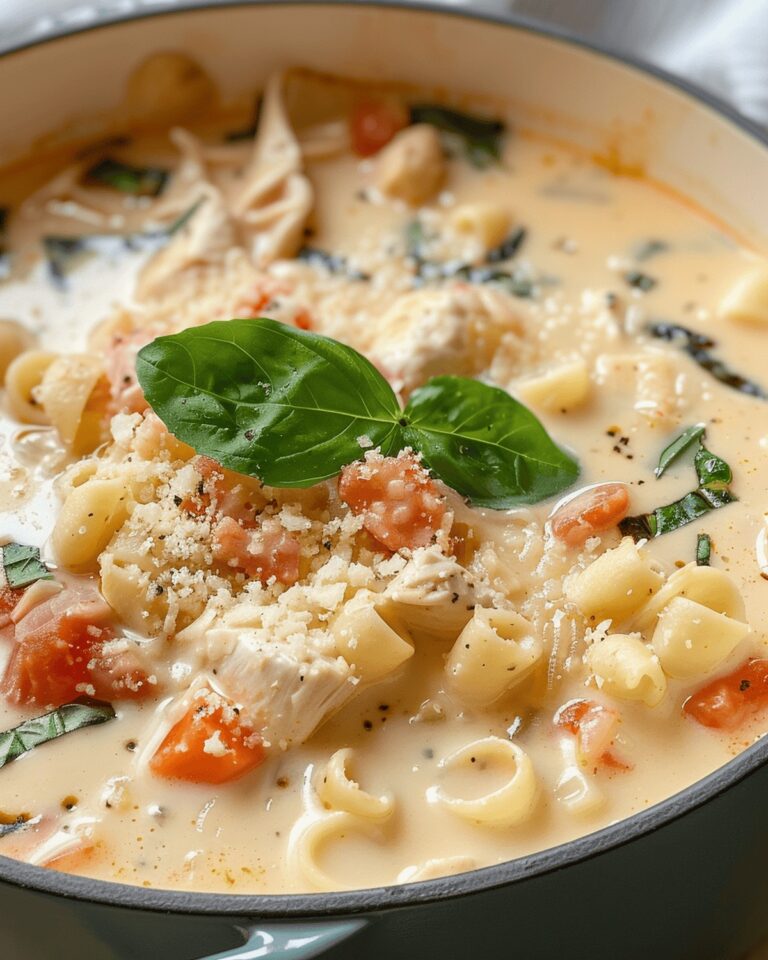 Hearty Chicken Parmesan Pasta Soup Recipe