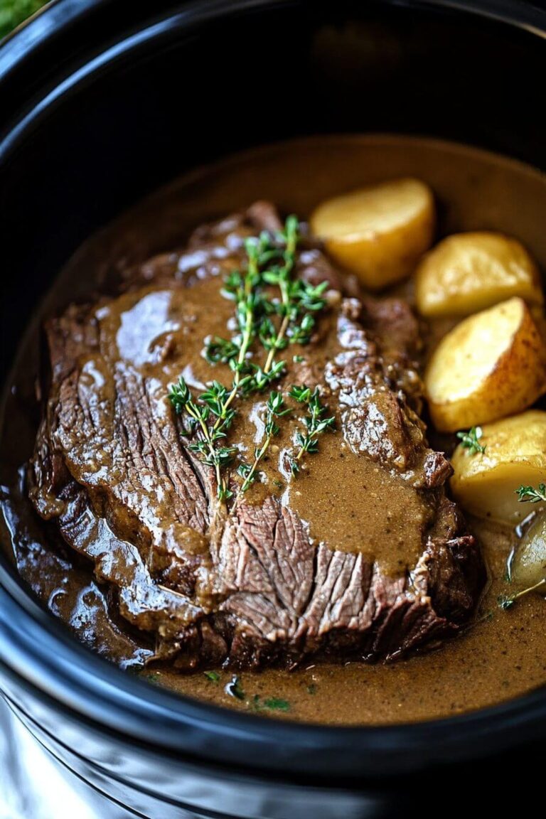 Tender Slow Cooker Pot Roast with Gravy Recipe