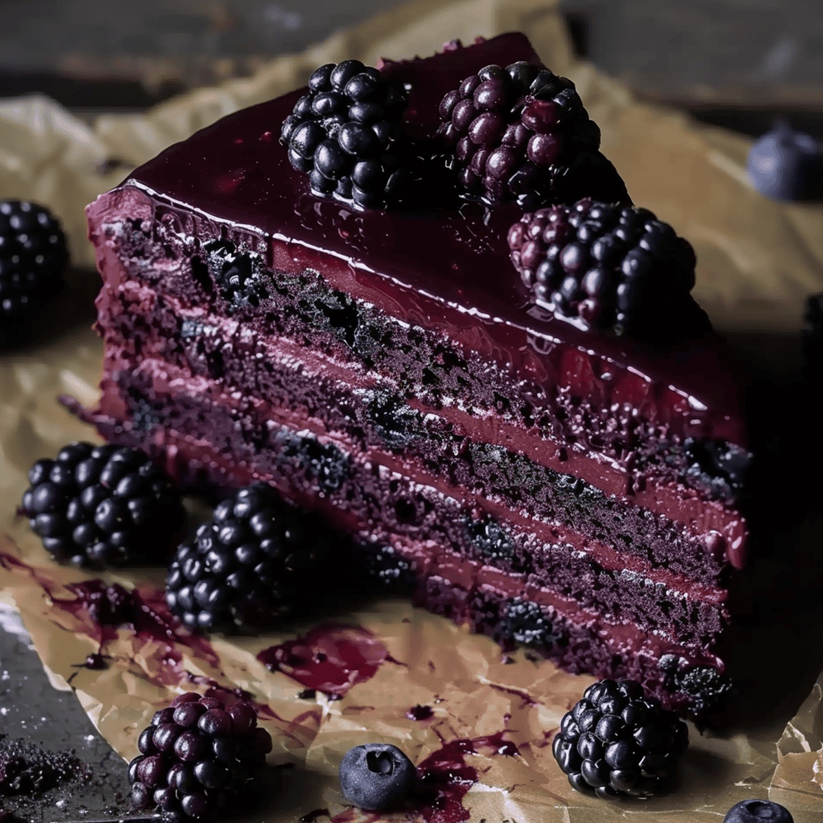 Dark Romance Chocolate Blackberry Cake Recipe