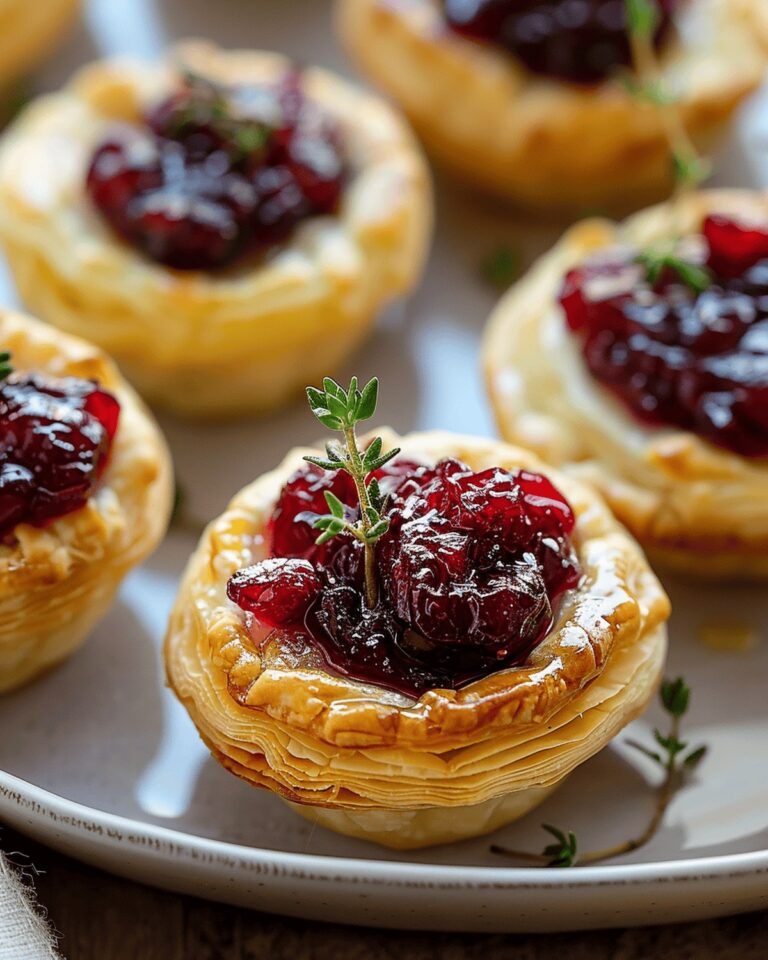 Elegant Cranberry and Brie Puff Pastry Cups Recipe