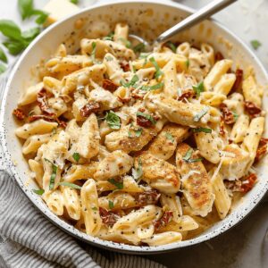 Romantic Chicken Alfredo with Sun-Dried Tomatoes Recipe