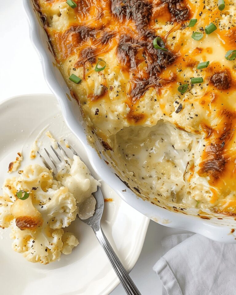 Cheesy Keto Cauliflower Au Gratin Casserole Recipe