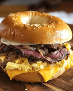 Hearty Steak and Egg Bagel Bliss Recipe