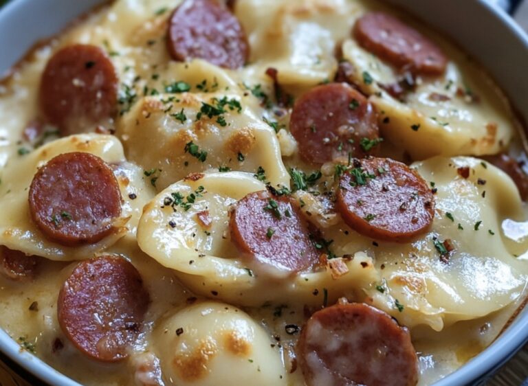 Hearty Crockpot Pierogi Casserole With Kielbasa Recipe