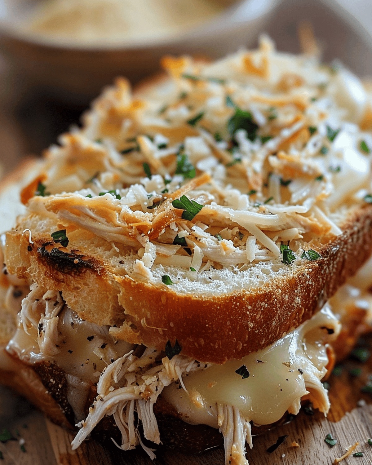 Crispy Cheesy Chicken on Garlic Bread Recipe