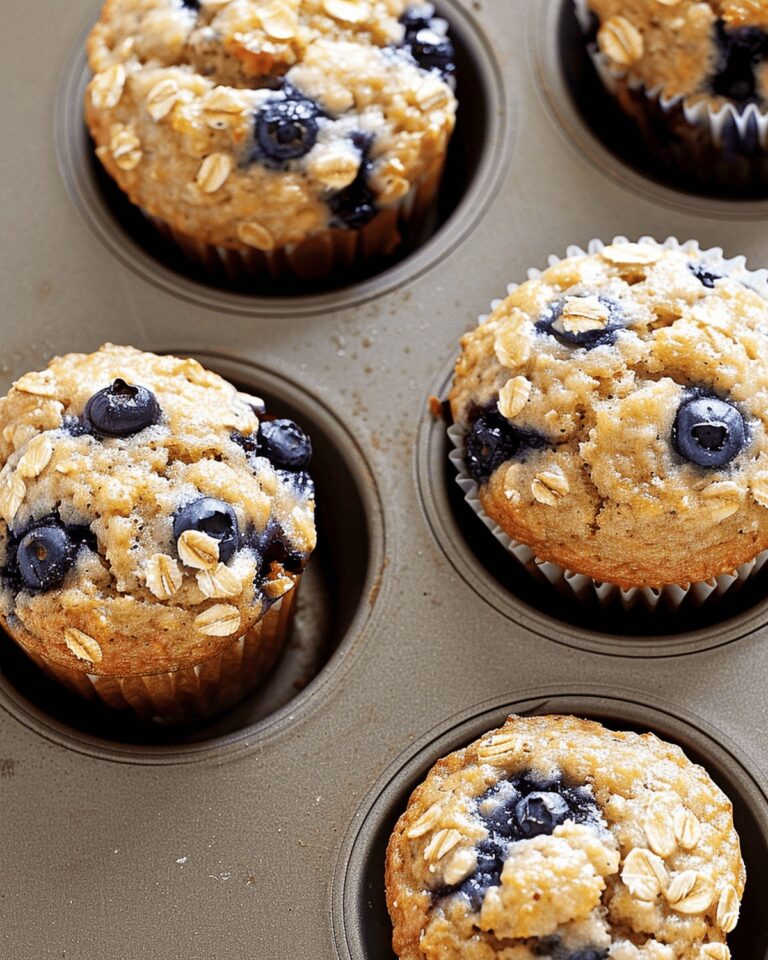 Fluffy Blueberry Oat Greek Yogurt Muffins Recipe