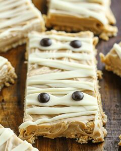Peanut Butter Mummy No Bake Bars Recipe
