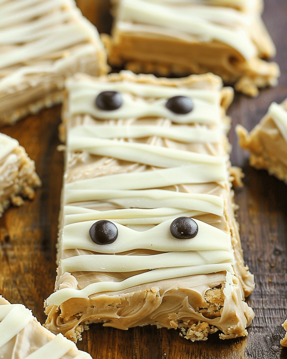 Peanut Butter Mummy No Bake Bars Recipe