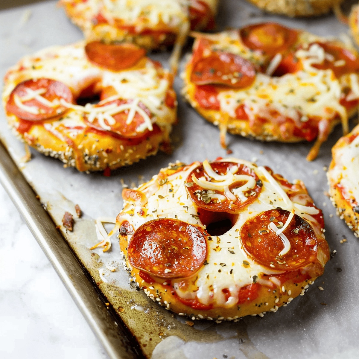 Pepperoni Pizza Bagels Recipe