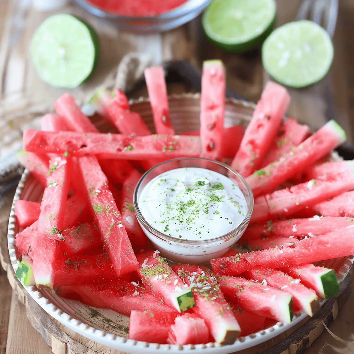 Watermelon Sticks with Coconut Lime Dip Recipe