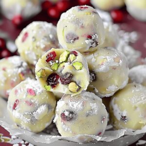 Cranberry Pistachio White Chocolate Truffles Recipe