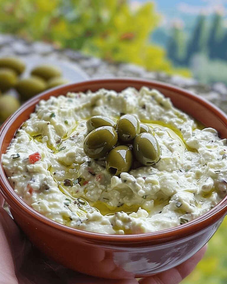 Velvety Green Olive and Feta Cheese Spread Recipe