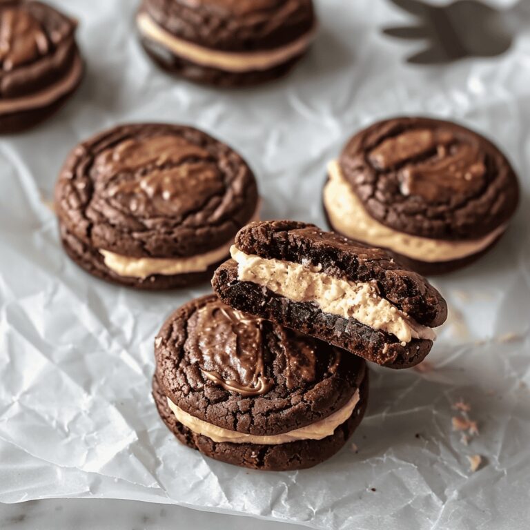 Brownie Sandwich Cookies with Peanut Butter Frosting Recipe