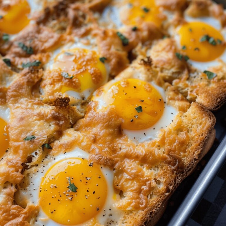 Sheet Pan Cheesy Baked Egg Toast Recipe