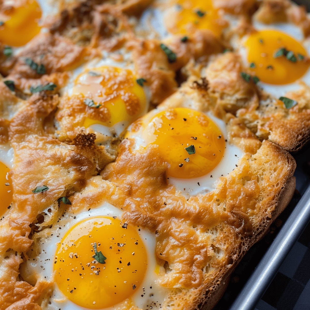 Sheet Pan Cheesy Baked Egg Toast Recipe