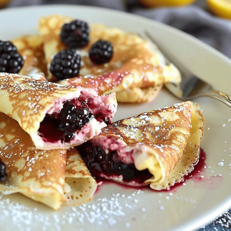 Cream Cheese Lemonade Blackberry Crepes Recipe