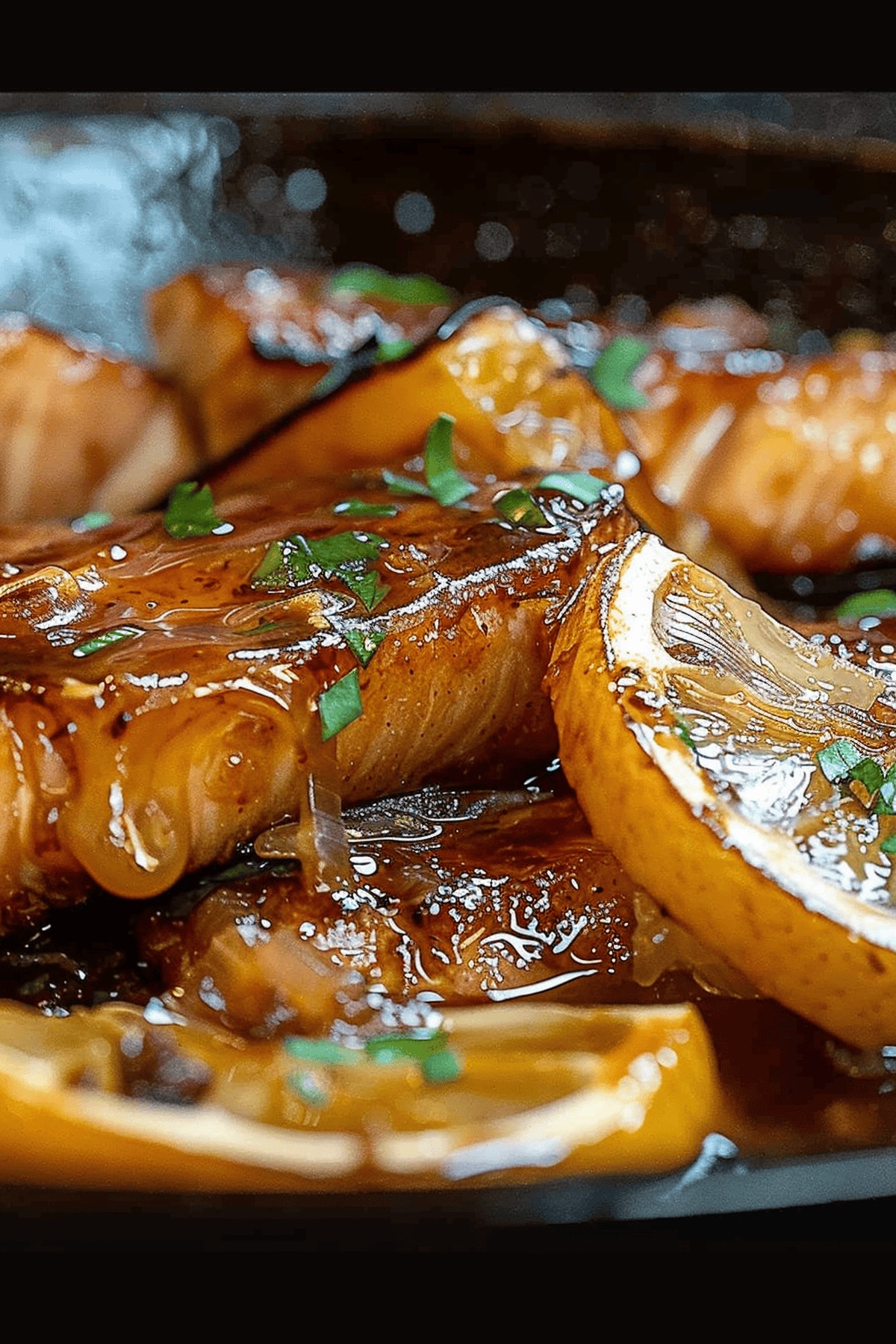 Bourbon Peach Roasted Salmon Recipe