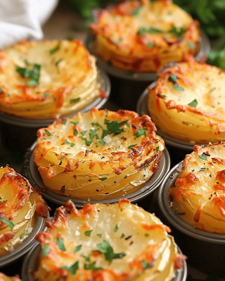 Crispy Parmesan Potato Towers in Muffin Cups Recipe