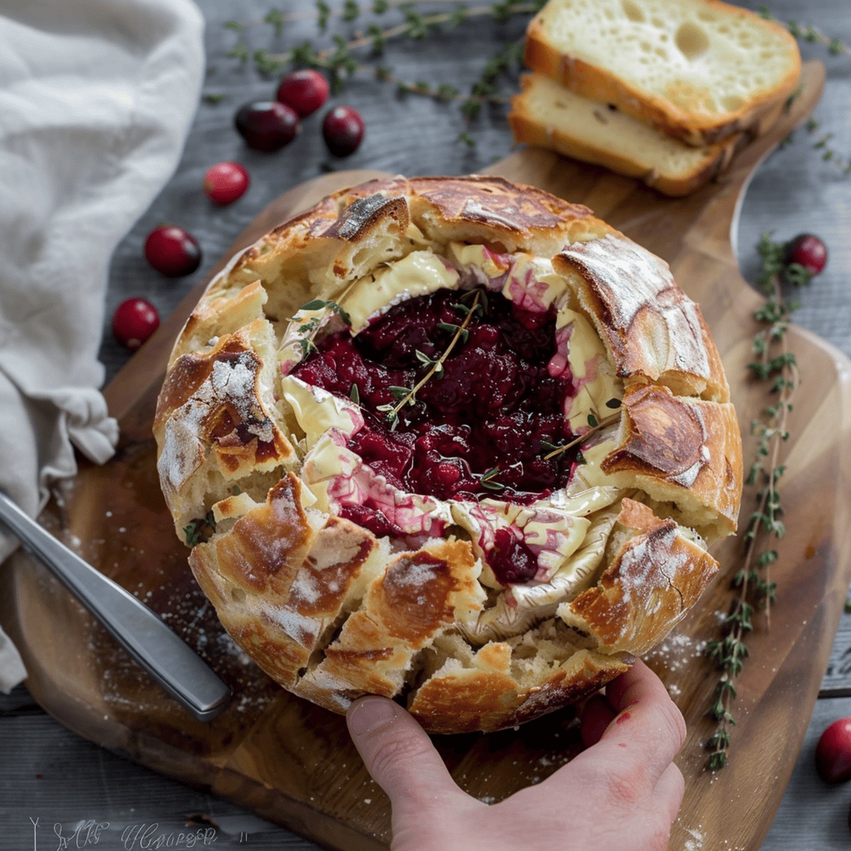 Cranberry Brie Bread Bowl Recipe