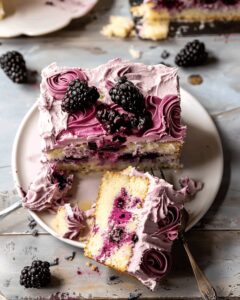 Swirled Blackberry Lavender Sheet Cake Recipe