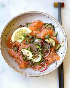 Miso Soy Salmon Sashimi Bowl Recipe