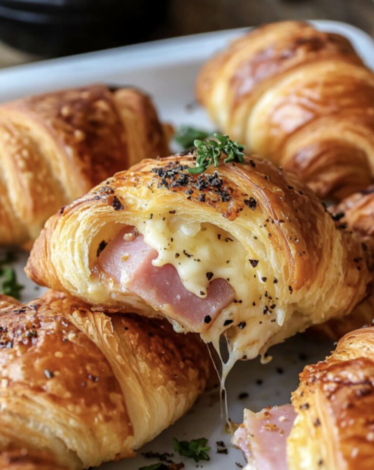 Buttery Baked Ham And Cheese Croissants Recipe