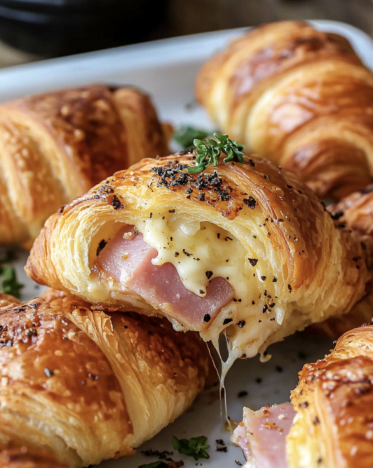 Buttery Baked Ham And Cheese Croissants Recipe