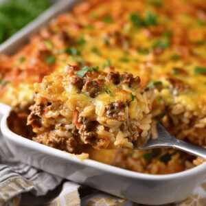 Cheesy Beef and Rice Bake Recipe