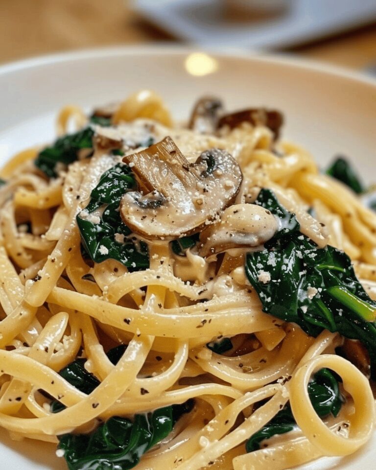 Silky Spinach and Mushroom Pasta Recipe