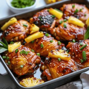 Pineapple Ginger Glazed Chicken Thighs Recipe