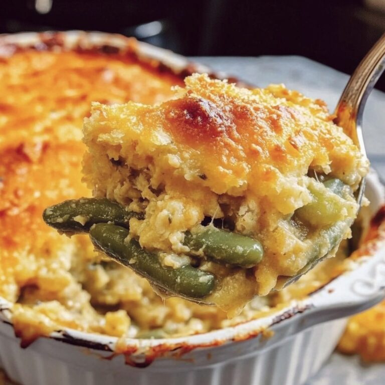 Cheesy Cheddar Bay Green Bean Casserole Recipe