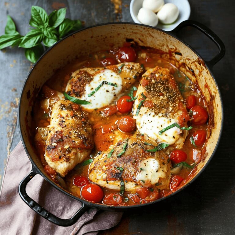 Garlic Tomato Chicken with Mozzarella Recipe