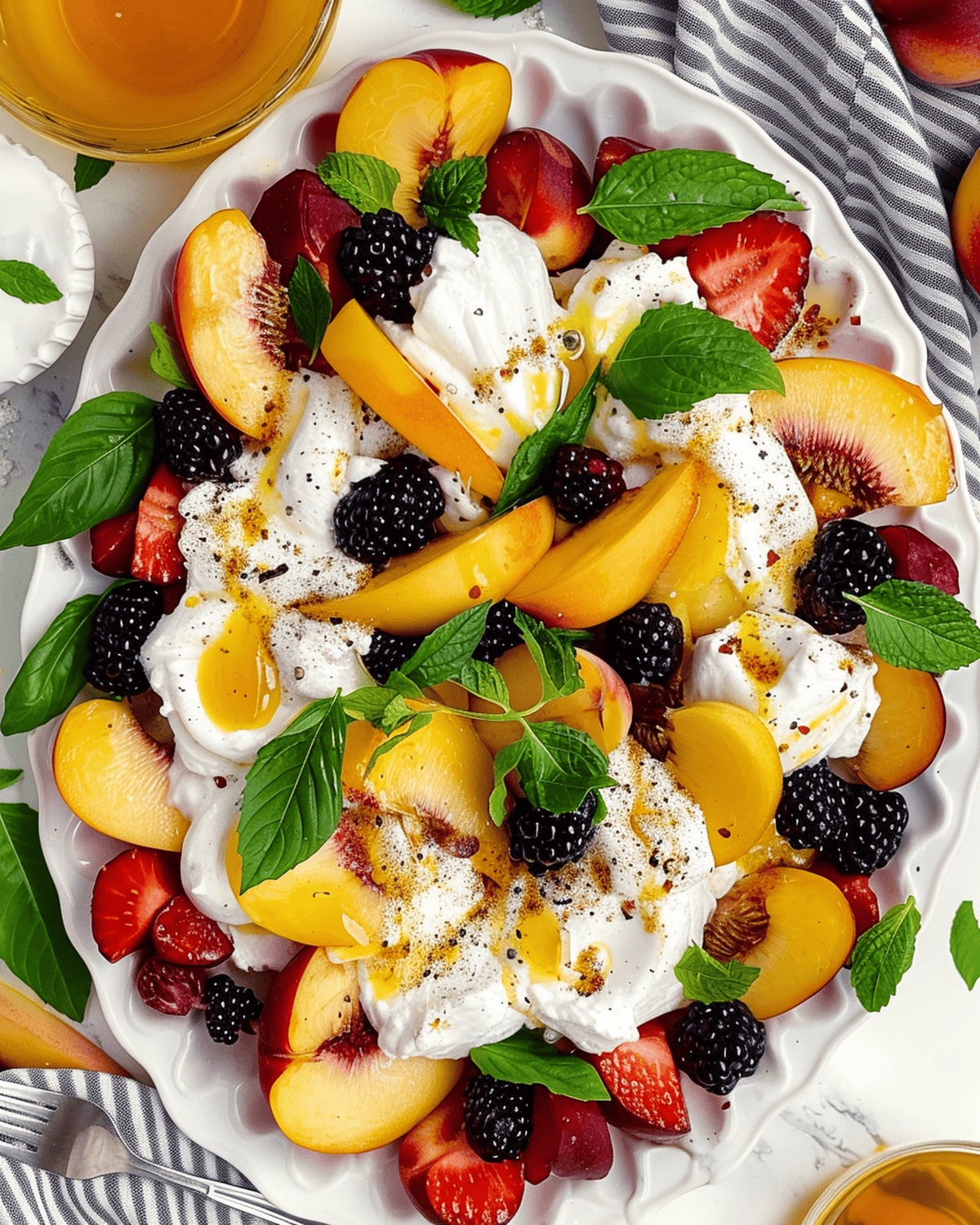 Peach Burrata Salad Recipe