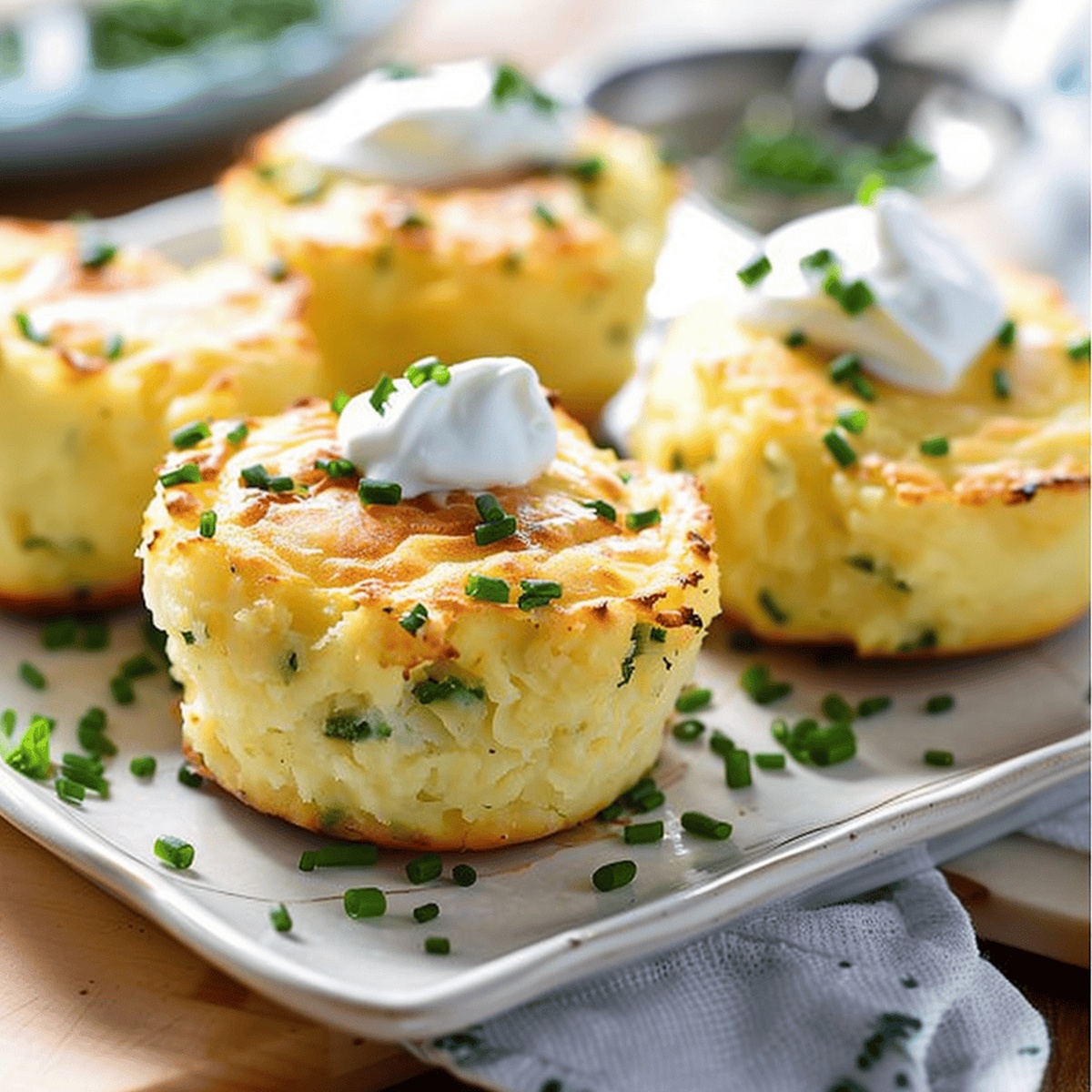 Garlic Chive Mashed Potato Puffins Recipe