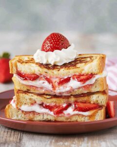 Indulgent Strawberry Cream Cheese French Toast Sandwiches Recipe